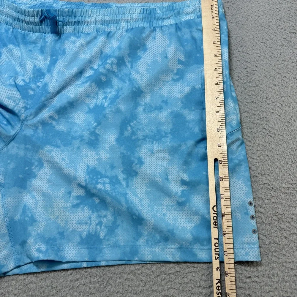 All In Motion Shorts Mens 2XL Blue Tie Dye Stretch Swim Trunks Quick Dry Pockets